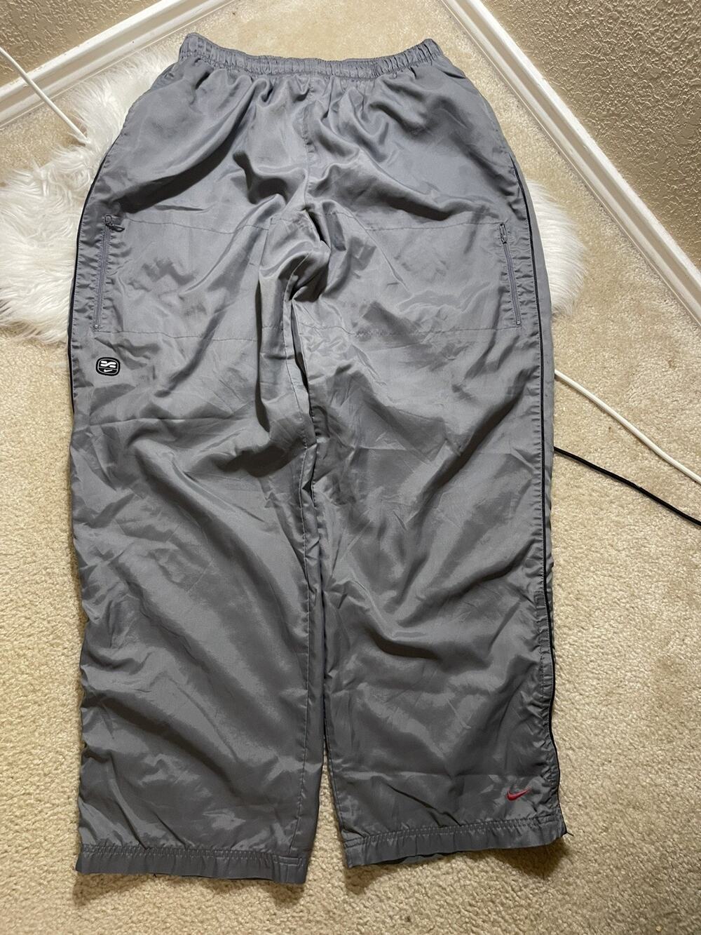 Vintage Y2K Nike Silver Tag Baggy Track Pants Size 2XL Grey Insulated Sport